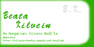 beata kilvein business card